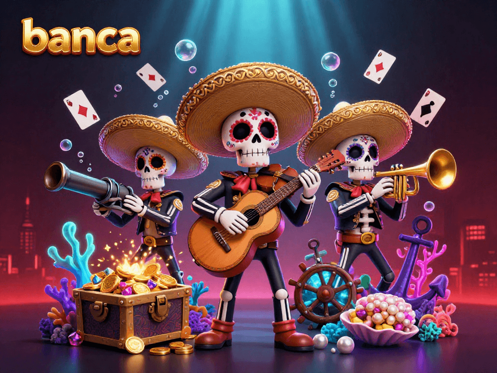 Banca's thrilling fish game scene showcases colorful skeleton musicians and underwater treasures.
