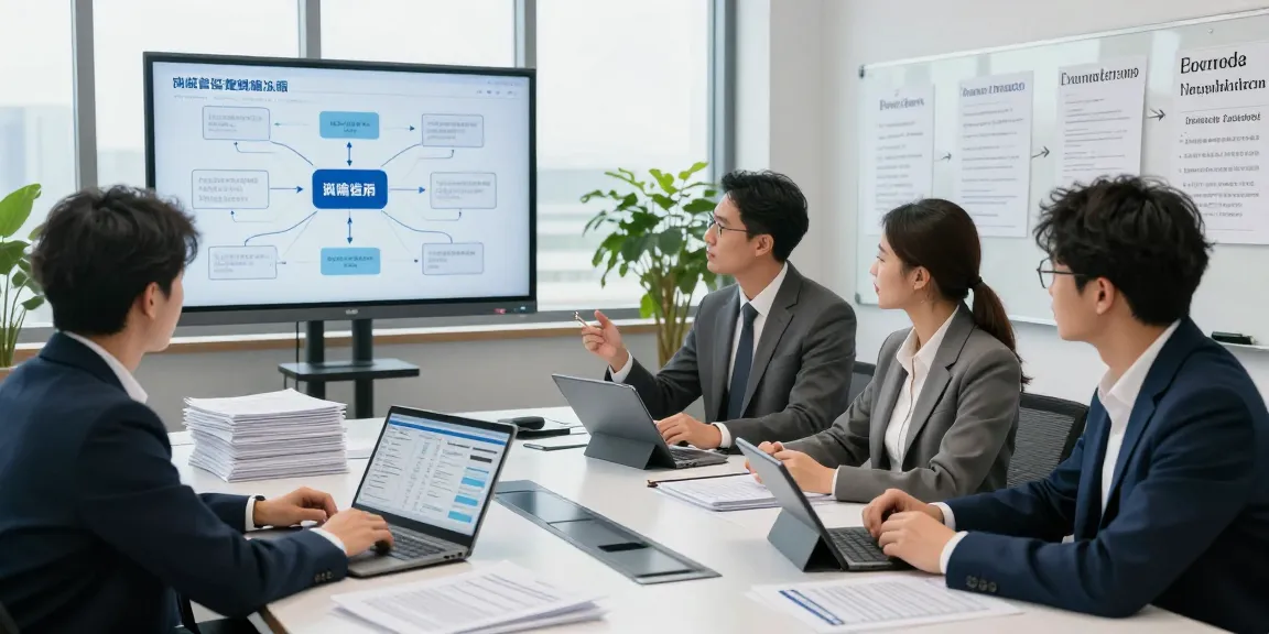 Team collaborating on document fraud detection strategies in a modern office.