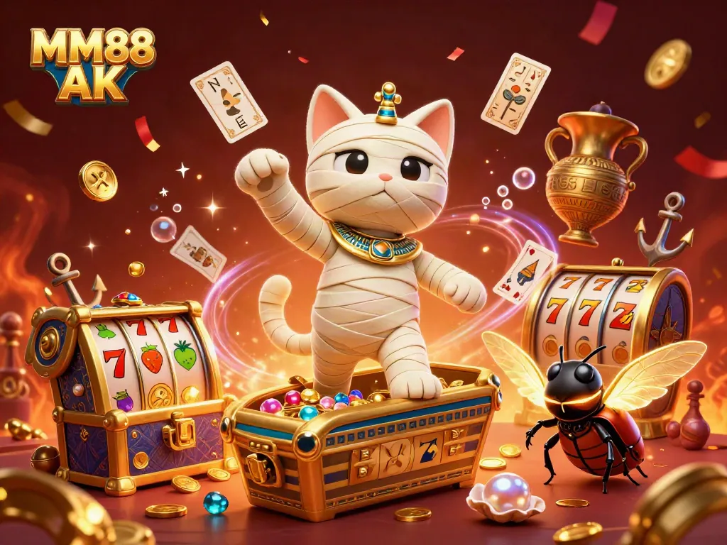 Experience the thrill of MM88 AK with vibrant casino elements and dynamic characters in a lively scene.