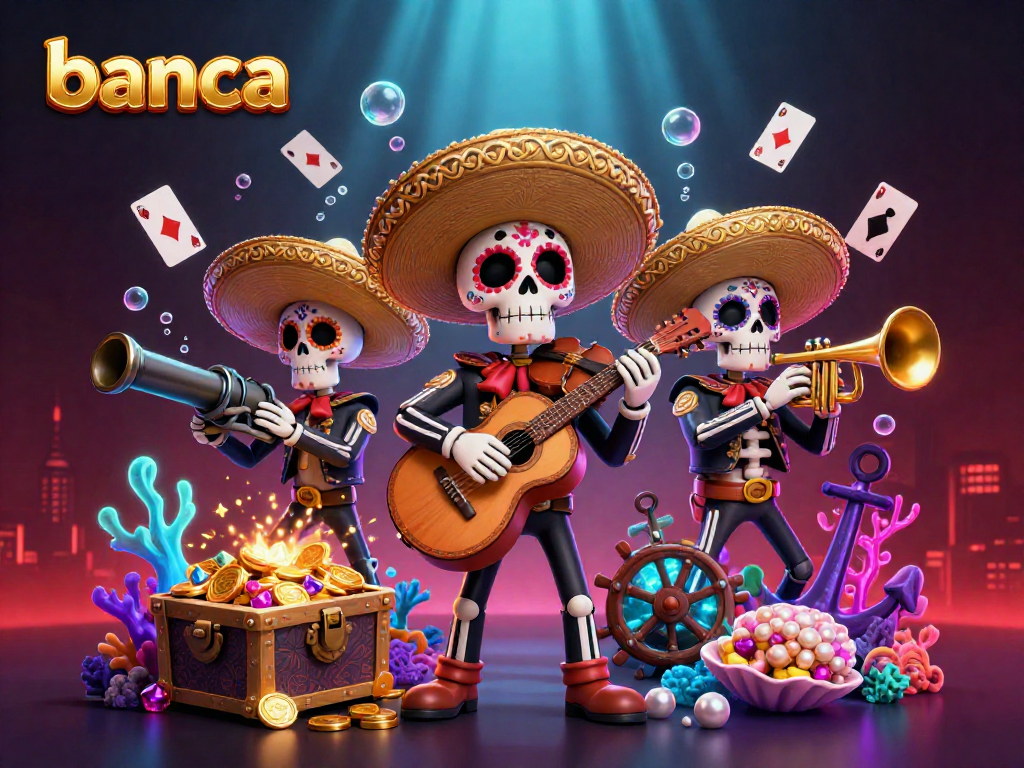 Banca's thrilling fish game scene showcases colorful skeleton musicians and underwater treasures.